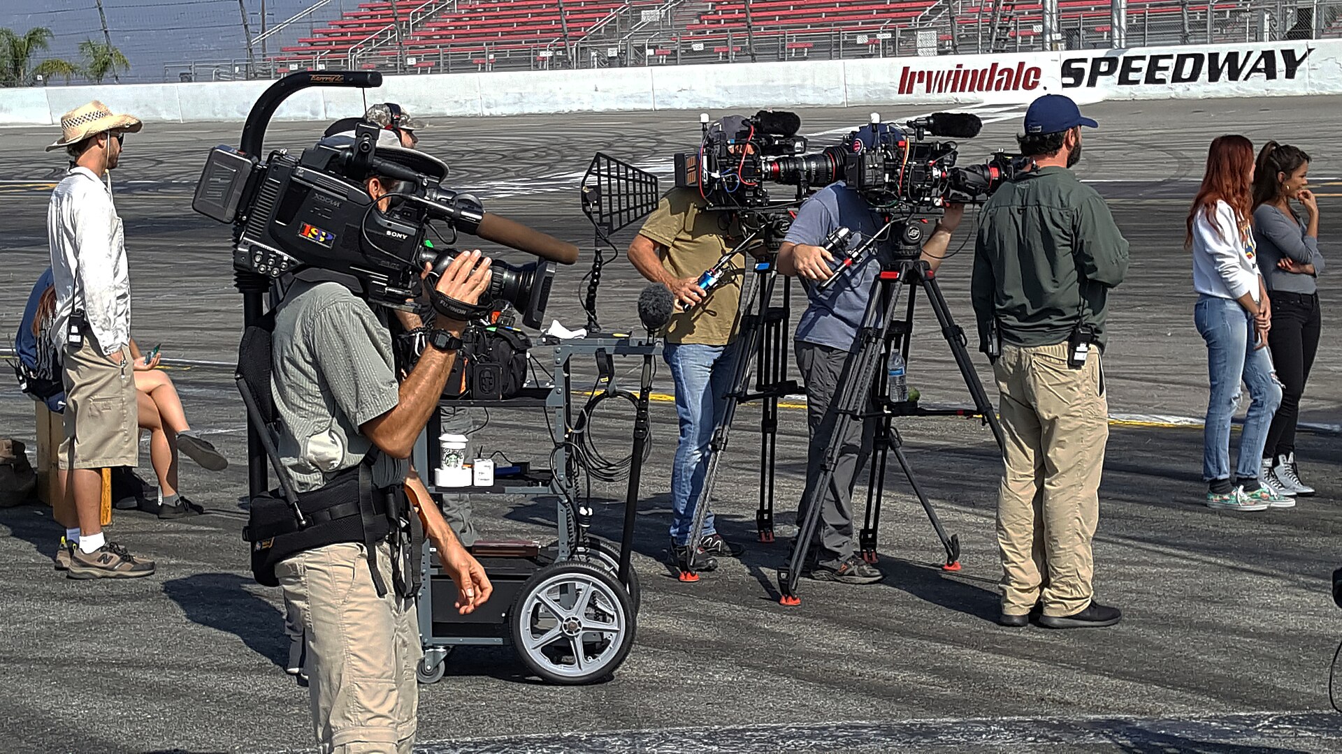 Crew working on a production set